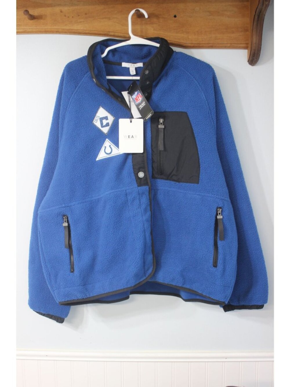 Wear By Erin Andrews Indianapolis Colts Womens Blue Fleece Jacket XXL NFL NWT